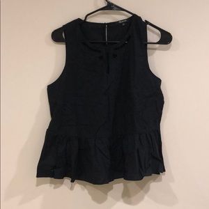 Peplum Top with Cutouts/Embroidery